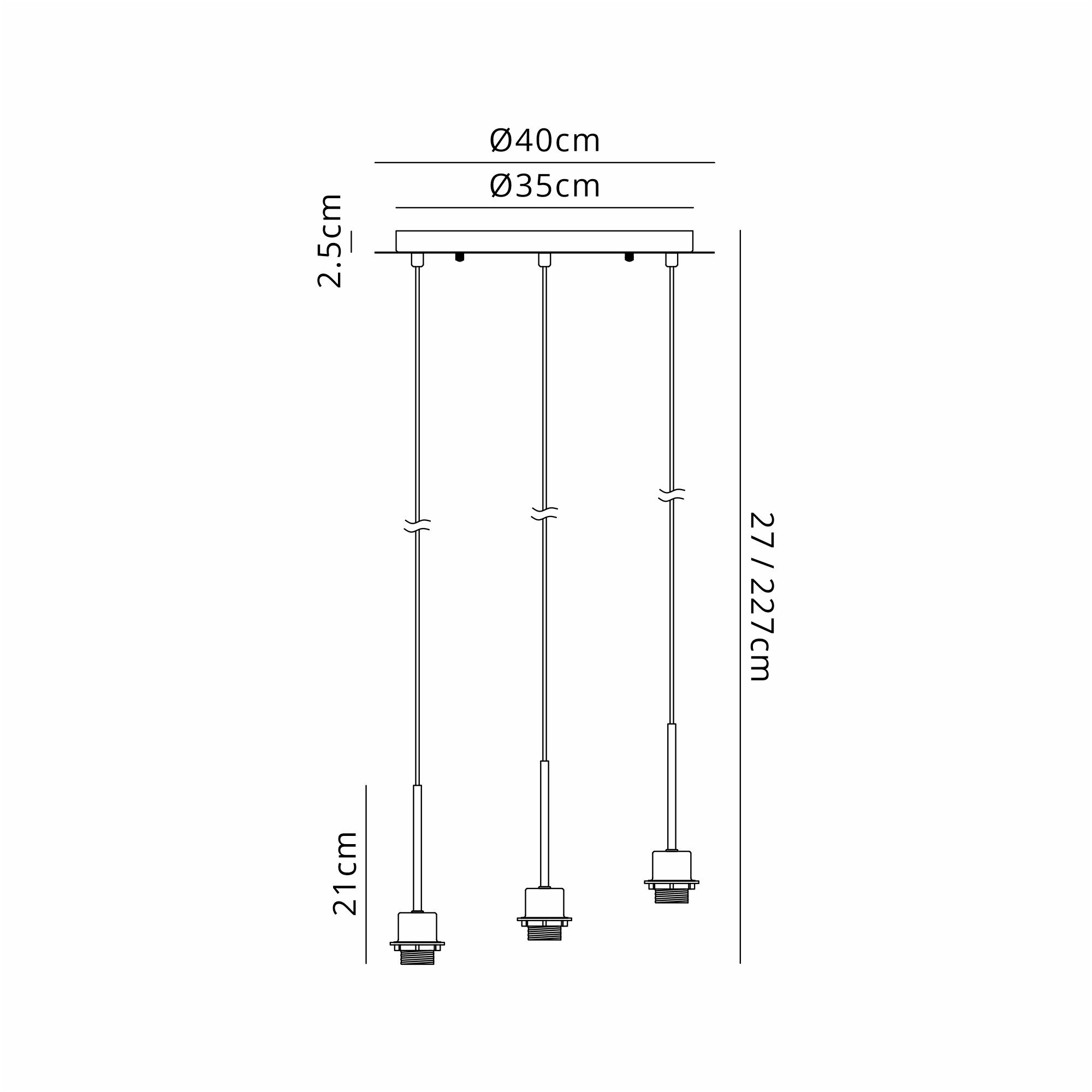 Lori 40cm Round Pendant, 3 Light Adjustable E27, Polished Chrome/Chrome Open Mouth Round Globe Shades DK1271  Deco Lori Polished Chrome